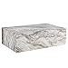 Coffee Table Living Room Table - Modern Faux Marble Design with Wood Accents in Grey