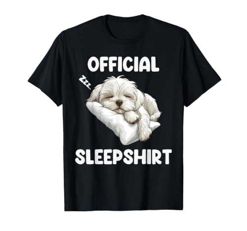 Official Maltese Sleepshirt Cute Dog Lover Pajama Sleepwear T-Shirt, Men, Black, 3X-Large