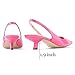 JENN ARDOR Pink Kitten Heels for Women Pinted Toe Kitten Slingback Dressy Low Heeled Sandals Fashion Casual Dress Shoes Size 7.5