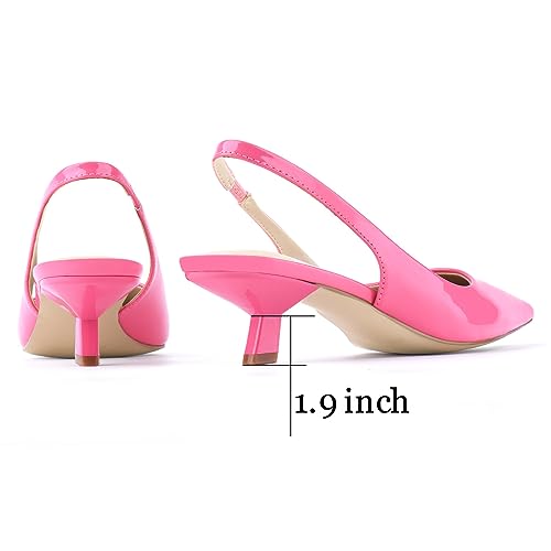 Image of JENN ARDOR Slingback Heels for Women Low Heels Dress Shoes Kitten Pumps Dressy Heeled Sandals Wide Width Fashion Casual Shoes