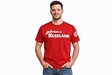 Geboren in Russland T-Shirt Herren, Kurzarm Shirt Baumwolle, Rundhalsausschnitt (DE/NL/SE/PL, Alphanumerisch, XXL, Regular, Regular, Rot)