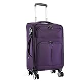 Maleta, Maleta Blanda Ligera con 4 Ruedas Giratorias, Cerradura TSA, Maleta de Mano para Viajes, Negocios, Escuela Purple,24 Inchs
