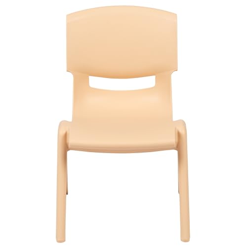 Image of EMMA + OLIVER Natural Plastic Stackable School Chair, 10.5 inch Seat, 4-Pack