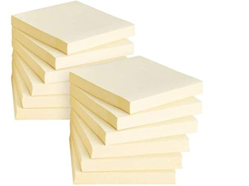 1InTheOffice Self-Stick Note Pads, Sticky Notes 3x3, Yellow, 100-Sheet, 12/Pack