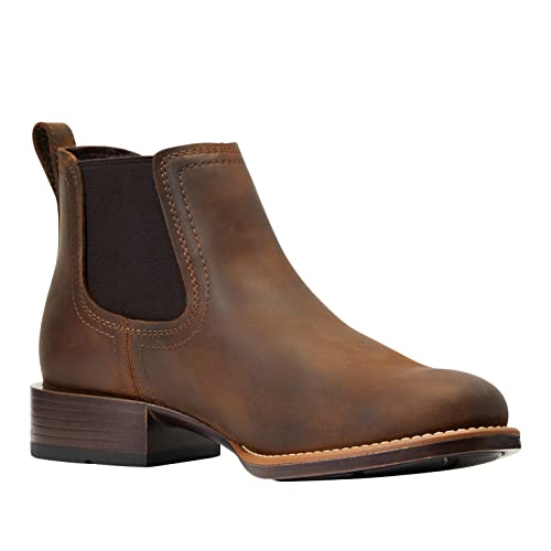 Ariat Mens Booker Round Toe Chelsea Dress Boots Ankle - Black4