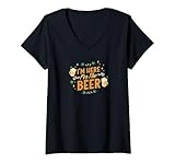 Damen Ich Bin wegen dem Bier Hier St. Patrick's Day T-Shirt mit V-Ausschnitt