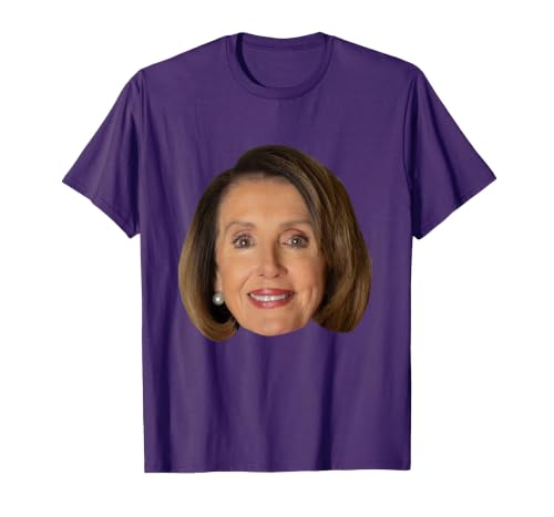Nancy Pelosi Face T-Shirt, Men, Purple, Large