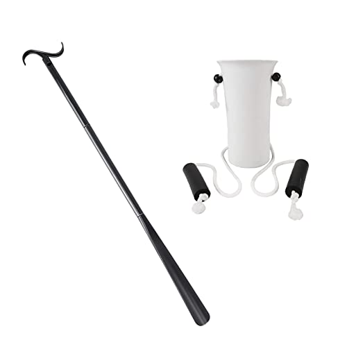 Ayuda de vestir para calcetines y medias, ayuda a apretar calcetines después de la cirugía de cadera, ayuda para discapacitados, calzador largo asistido para personas mayores