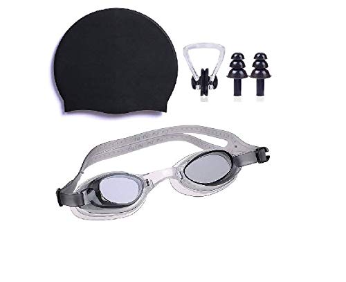 Baby & Sons Swimming Kit with Swimming Goggles Silicone Swimming Cap + 1 Nose Clip + 2 Ear Plugs (Black) (B07R7J6BHC) Amazon Price History, Amazon Price Tracker