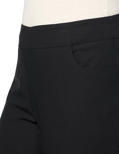 SLIM-SATION Women's Plus Size Pull on 5-Pocket Jean Style Crop with 3 Strap Hem Vent3