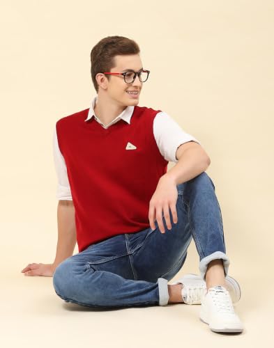 Image of Monte Carlo Men Regular Fit Sleeveless Solid V Neck Winter Sweater (Pack of 1)