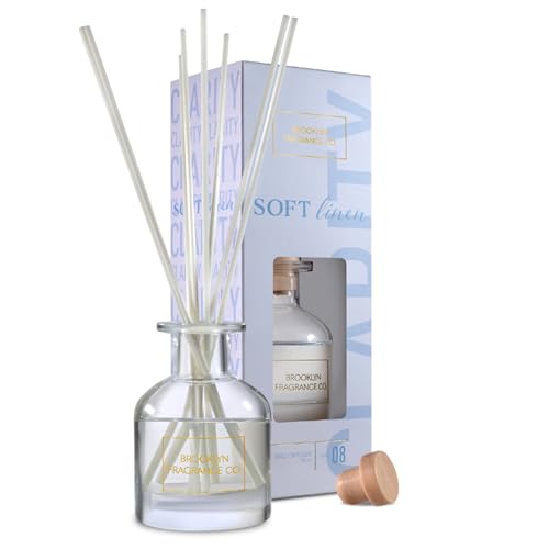 Brooklyn Fragrance Co. Aroma Diffuser - Long Lasting Premium Fragrance - Soft Linen Air Freshener for Home - Scent Diffuser for a Large Room - 100ML