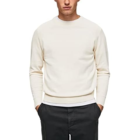 Pepe Jeans Men's James Long Sleeve Knit, Beige Cover