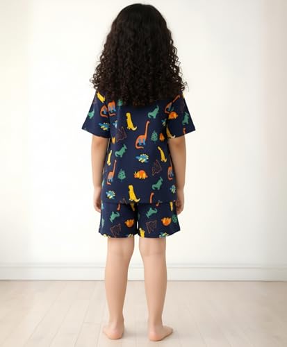 Image of ANTHRILO Sleepwear Shorts Set for Girls| Material: 100% Pure Cotton | Fabric: Skin-Friendly, ensuring a Soft Touch on Delicate Skin| Fit: Regular |Age Range: Suitable for Girls Aged 0-14 Years