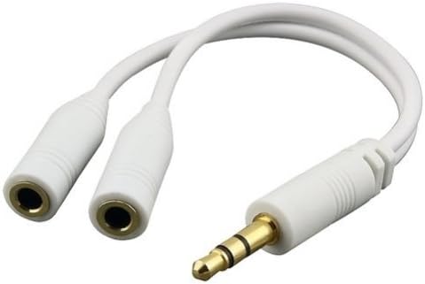 SELNA Premium Universal 3.5mm White Headset and Speaker Audio Jack Splitter Y Adapter for Samsung Galaxy Tab S 10.5 / Tab S 8.4, Galaxy Tab 8.9, Samsung Galaxy Tab 10.1, Galaxy Tab 4 7.0 / 8.0 / 10.1 SM-T530, Tab PRO 10.1 SM-T520