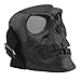 Tenoburian Adjustable Airsoft Mask with Black Lens Goggles, Tactical Skull Face Mask for Halloween Movie Props Cosplay