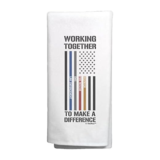 Fire Fighter Gifts for Son First Responders Working Together to Make A Difference 6 Pack Decorative Kitchen Tea Towels White