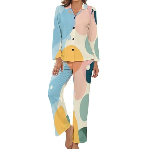 Pyjama femme manches longues ensemble 2 pièces chic vêtement de nuit doux