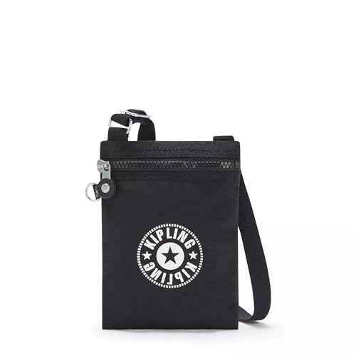 Kipling Mini bolsa transversal Afia Lite, Preto Lite, 5''L x 7.5''H x 0.5''D