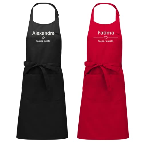 Les artisans du coin Tablier de cuisine brodé personnalisé, TOP QUALITE, 4 couleurs de tabliers, 6 couleurs de fils Cover