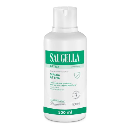 Saugella Active Detergente Intimo Antibatterico, 500 ml