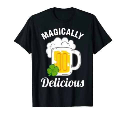 Magically Delicious St Patricks Day Beer Camisetas para hombres Camiseta