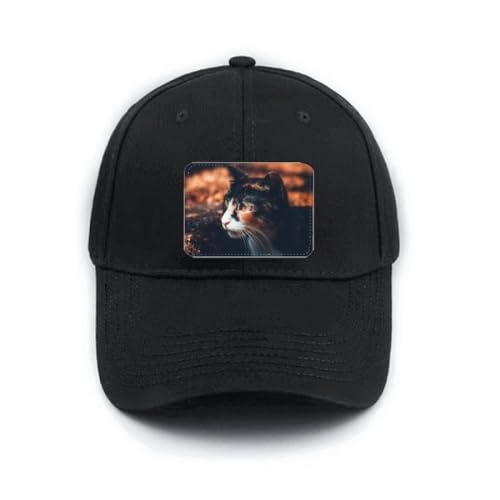 Casquette de baseball noire motif chat marron vintage idéale pour vos sorties en ville