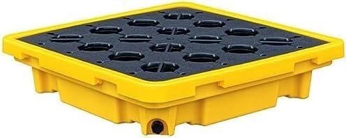 Stackable Plastic Spill Collection Trays with Drain - Modular Oil Drums and Pallets, Durable Polyethylene Spill Platforms (67x67x15CM) for Efficient Liquid Management