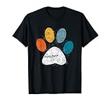 Vintage Dog T-Shirt Puppy Dog Paw Print Dog Love Pet Paw