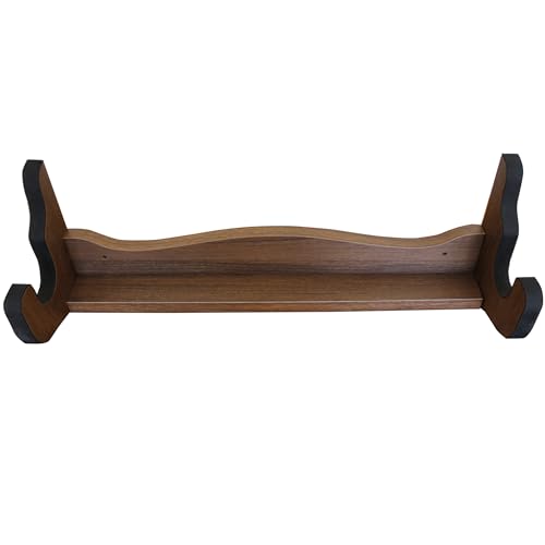 Rush Creek Creations - Indoor 1-Gun Rack for Wall for Shooting Rifles and Airsoft Shotguns, Single Gun Storage for Real Guns-Firearms, Dark Walnut