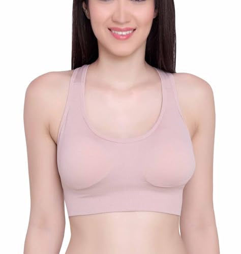 Image of GLAMORAS Women's Sports Bra for Women | Padded Racerback | Low Impact Active Wear | Gym, Workout, Jogging, Fitness & Yoga | Non Wired Back Hook | Nylon Spandex | M-2XL