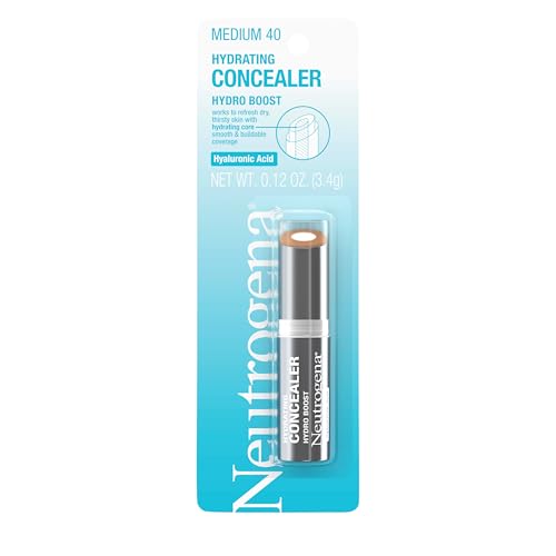 Neutrogena Hydro Boost Hydrating Concealer Stick, Oil-Free, Lightweight Cover-Up Makeup with Hyaluronic Acid Refreshes Dry Skin & Provides Buildable Coverage, 10 Fair, 0.12 Oz