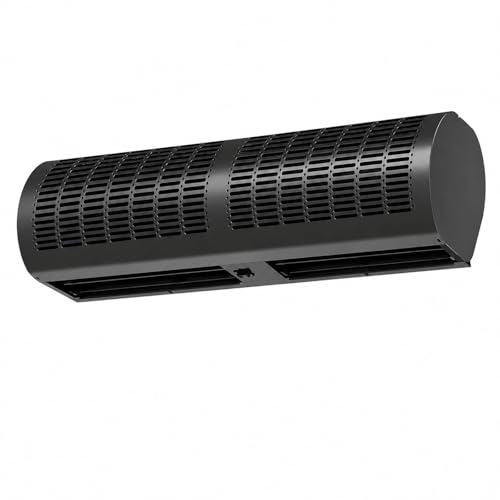 Image of BDJSN Commercial Air Curtain, Wall Mounted Door Air Curtain Fan With Remote Control, 2-speed Low Noise Air Barrier For Restaurants, Stores, Hotels, Offices And Entryways, Black 90cm