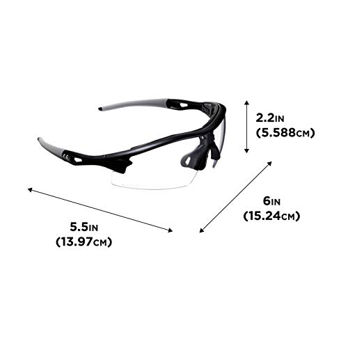Allen Company Aspect Shooting Safety Glasses, Clear Lenses, Ansi Z87.1+ & Ce Rated, Black And Gray, One Size #TOP1