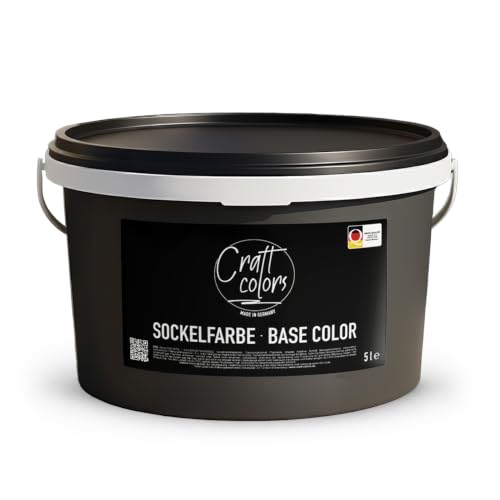 Craft Colors Sockelfarbe 5L Anthrazit | hochwertige Farbe für Beton, Mauerwerk, Kellerwand, Fassade & Dachflächen | Nassabriebklasse 1 | Made in Germany | Wetter & UV-Beständig