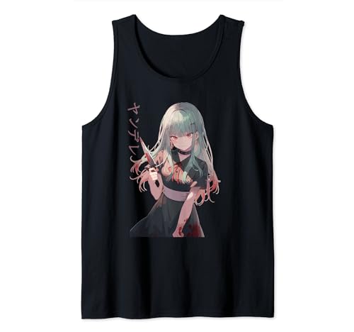 Gesugao Yandere Manga Anime Girl Personaje Camiseta sin Mangas