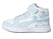 Puma, Unisex, Rebound Layup Mid Hook and Loop (Little Kid), Puma White/ICY Blue, 13, Medium