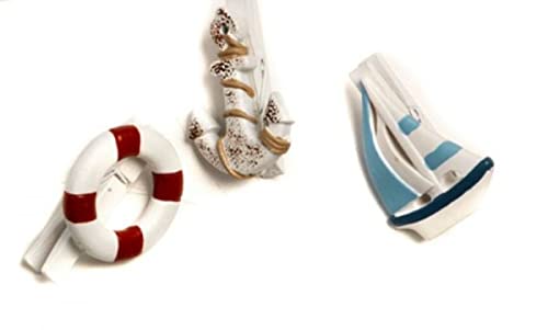 20 pezzi molletta legno con Ancora barca salvagente resina decorazione b