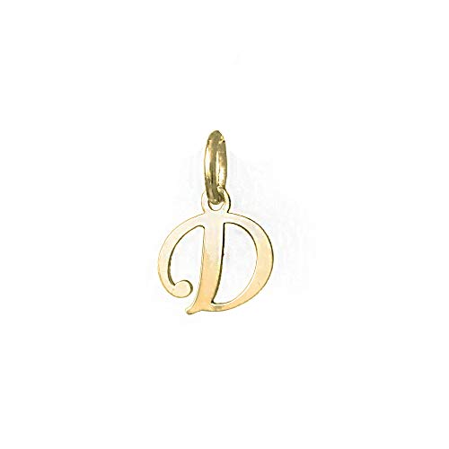 Image of 9ct Yellow Gold Initial Alphabet Letter Pendant for Women (D)