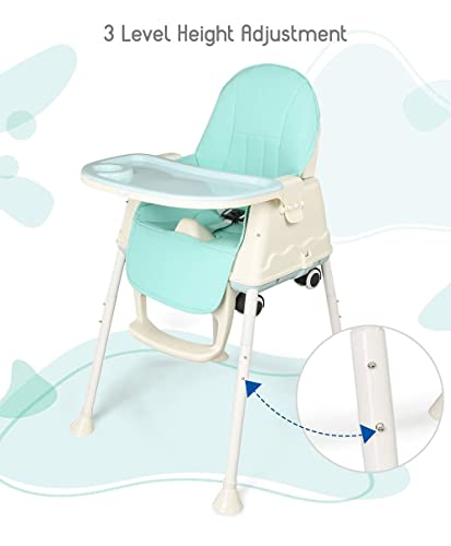 Image of StarAndDaisy Comfort Baby High Chair for Feeding with 4 in 1 Multifunctions for 6 Months to 3 Years Girls & Boys, Height Adjustable, Detachable Food Tray & One-Hand Adjustable (Blue)