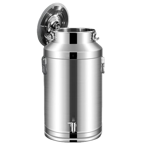 5L Edelstahl Milcheimer mit Wasserhahn Milch Transportkanister Milchkanister Milchtopf
