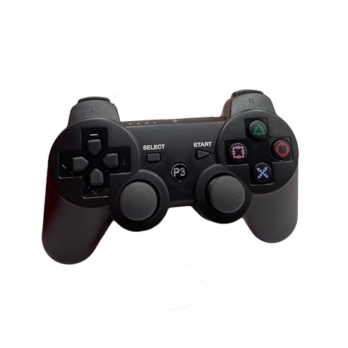 Genérico Mando Inalámbrico bluetooth compatible con PS3, Control Doble Vibración, Color Negro