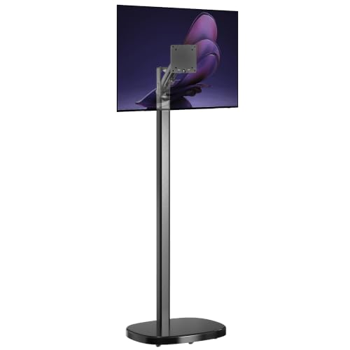 Image of CTA Ergonomic Floor Stand for Monitors & TV's Up to 35-inches & 22 lbs - Mobile Stand with Anti-Knockdown Base & Height Adjustable - Commercial Grade - Black - (ADD-MSADFSB)
