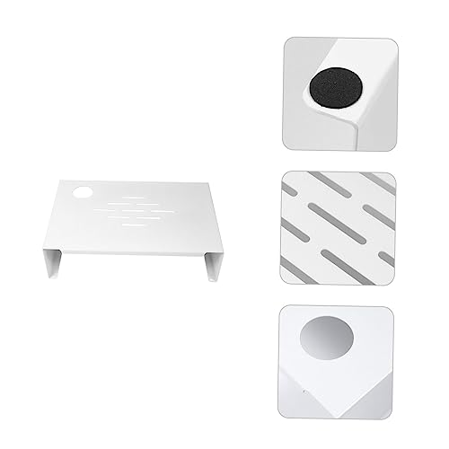 Support en acier blanc pour écran de bureau avec rangement clavier - 6