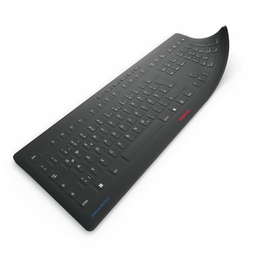 Protector de teclado CHERRY STREAM de silicona desinfectable negro QWERTZ 2