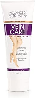 Advanced Clinicals Vein Care Cream Skin Therapy Firming Lotion - Eliminate The Appearance Of Varicose Veins & Spider Veins. Varicose Vein Soothing Cream For Legs, Body, & Arms. Large 8 Fl Oz Bottle