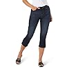 Lee Women's Sculpting Slim Fit Mid Rise Capri Jean, Dark Harbor, 14 Petite