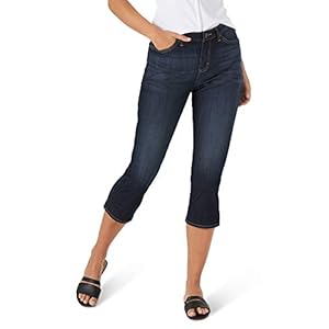 Lee-Womens-Sculpting-Slim-Fit-Mid-Rise-Capri-Jean Lee Women's Sculpting Slim Fit Mid Rise Capri Jean, Dark Harbor, 14 Petite