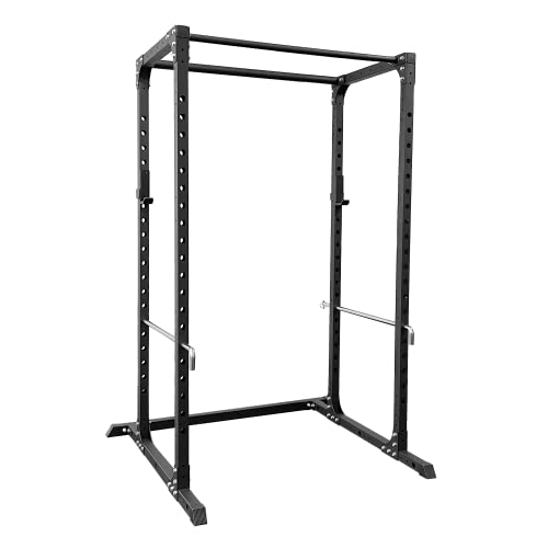 Nexo Power Rack 4x4 Power Cage - Workout Station Home Gym for Weightlifting Powerlifting and Strength Training with J Hooks and Spotter Pins