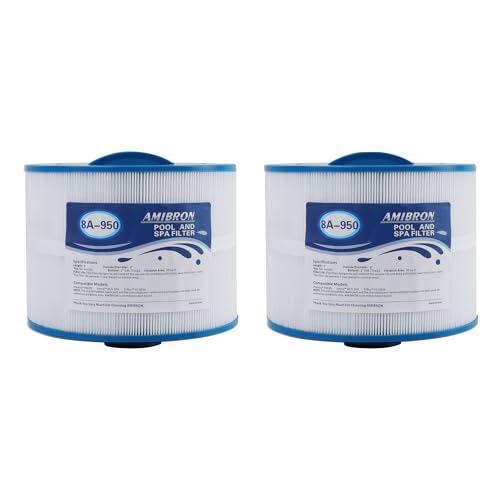 AmiBron 8CH-950 Bullfrog Spa Filter Compatible with PBF35 PBF50-F2S 10-2785 FC-0536 XLS-834 15052 AK-90311 2 SAE Thread Bullfrog Hot Tub Filter 2PACK